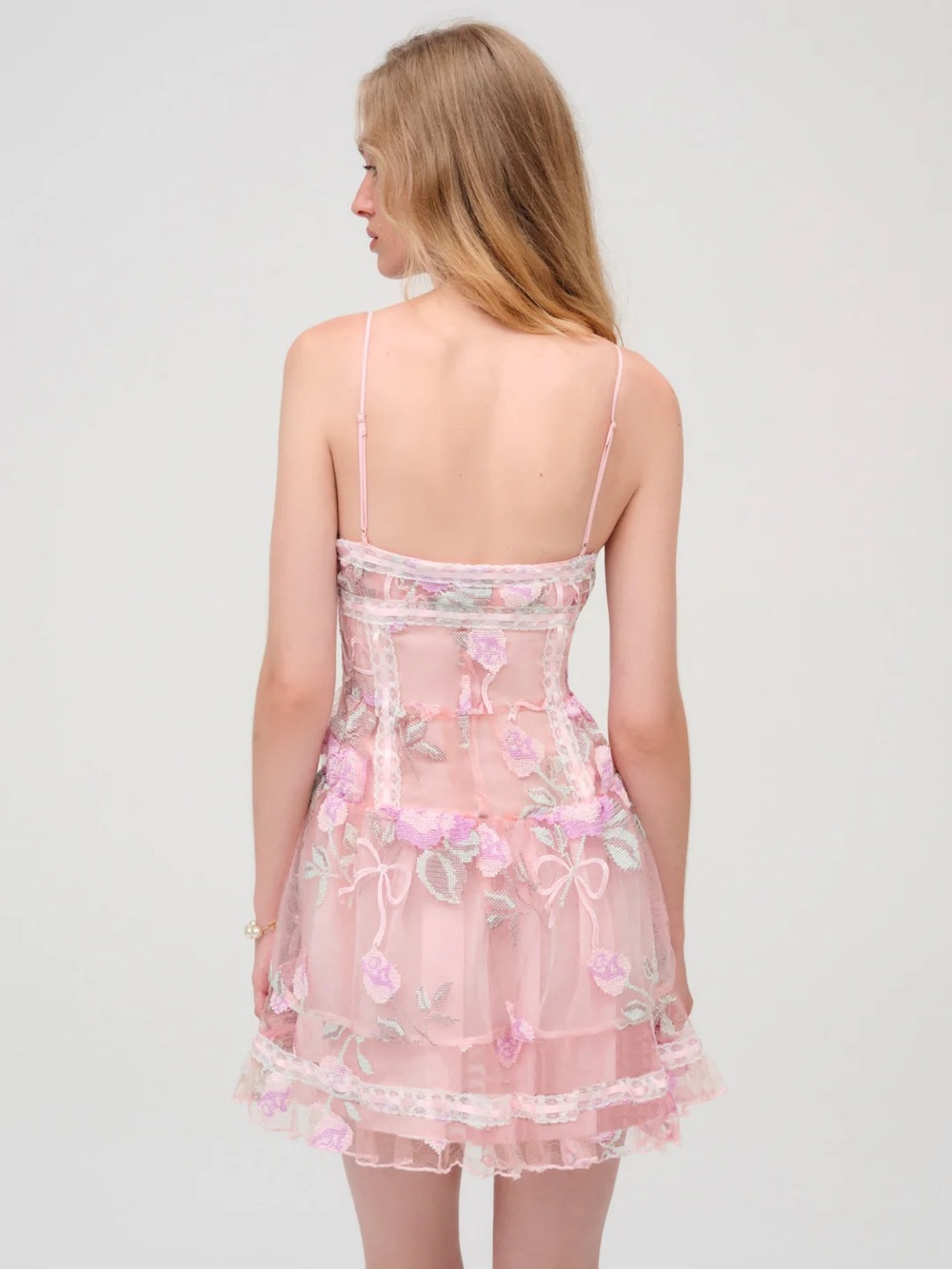 For Love and Lemons Emmeline Embroidery Ruffled Mini Dress - Picture 2 of 16